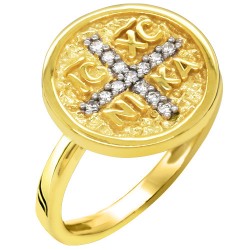 Χρυσό chevalier δαχτυλίδι με κωνσταντινάτο Κ14